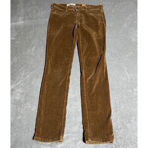 Anthro Pilcro And The Letterpress Pants Womens 28 Brown Serif Skinny Velour Boho